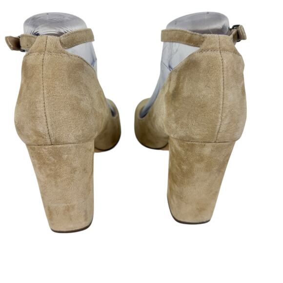 Via Spiga Selita Tan Beige Leather Suede Ankle Strap Pumps Size 8M - Picture 3 of 6